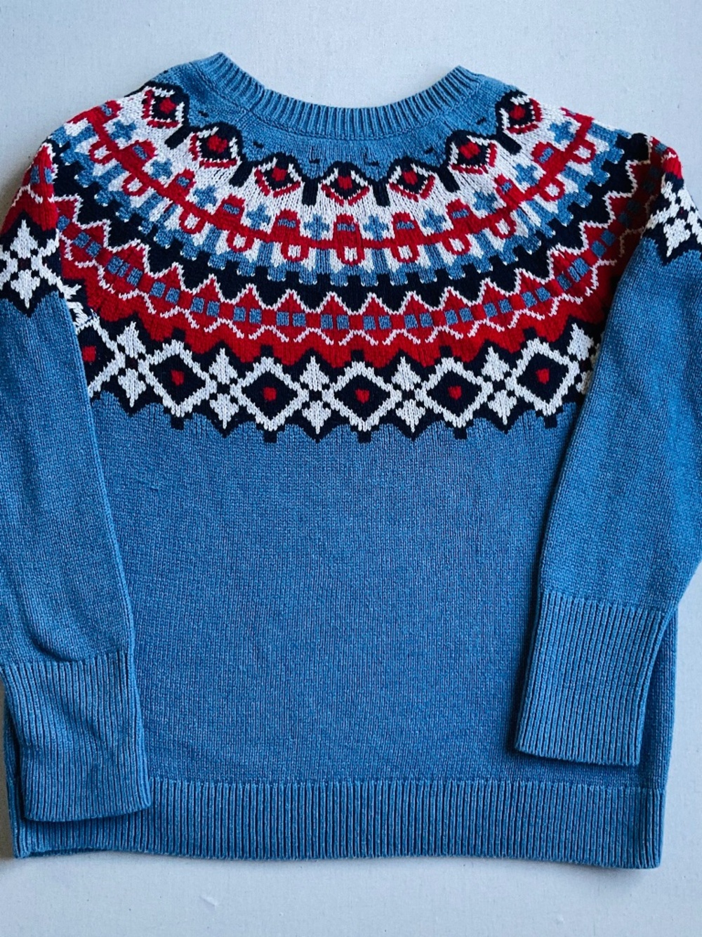 Chaps Women’s Blue Fair Isle Sweater size Medium